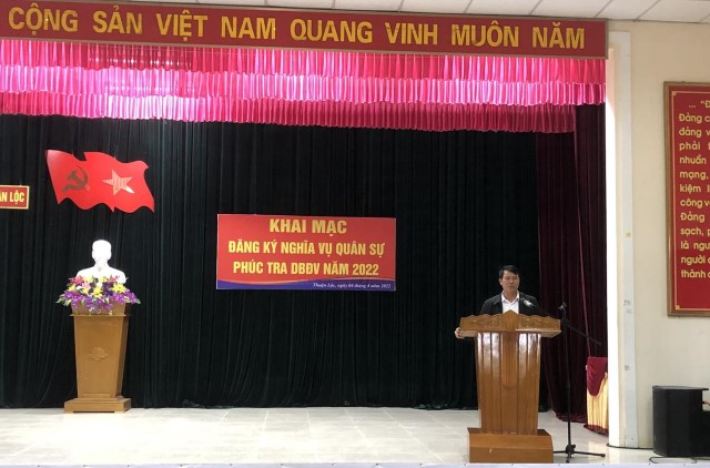 Thanh niên xã Thuận Lộc hăng hái tham gia đăng ký nghĩa vụ quân sự năm 2022