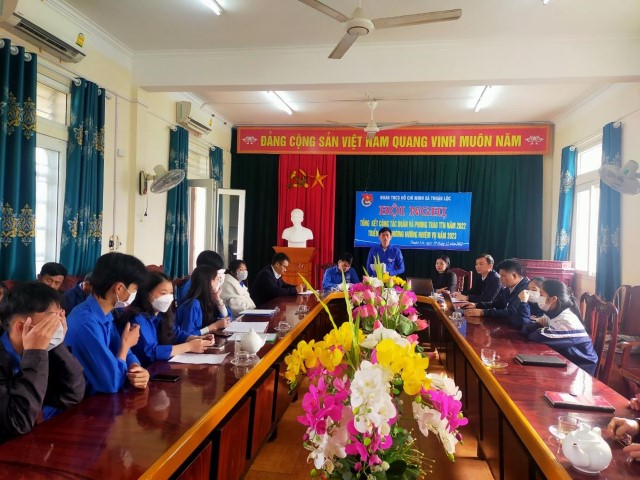 Đoàn xã Thuận Lộc: tổ chức Hội nghị Tổng kết công tác Đoàn và phong trào thanh thiếu nhi năm 2022. 