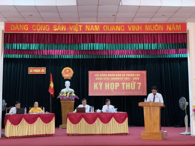 Xã Thuận Lộc tổ chức kỳ họp thứ 7 HĐND xã khóa XVIII, nhiệm kỳ 2021-2026
