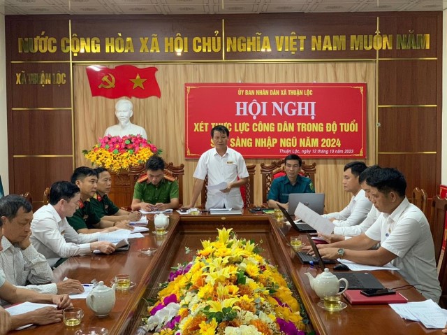 UBND xã Thuận Lộc tổ chức Hội nghị xét thực lực nguồn nhập ngũ năm 2024